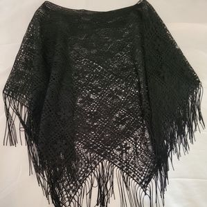 Zoey Beth Black one size knit poncho